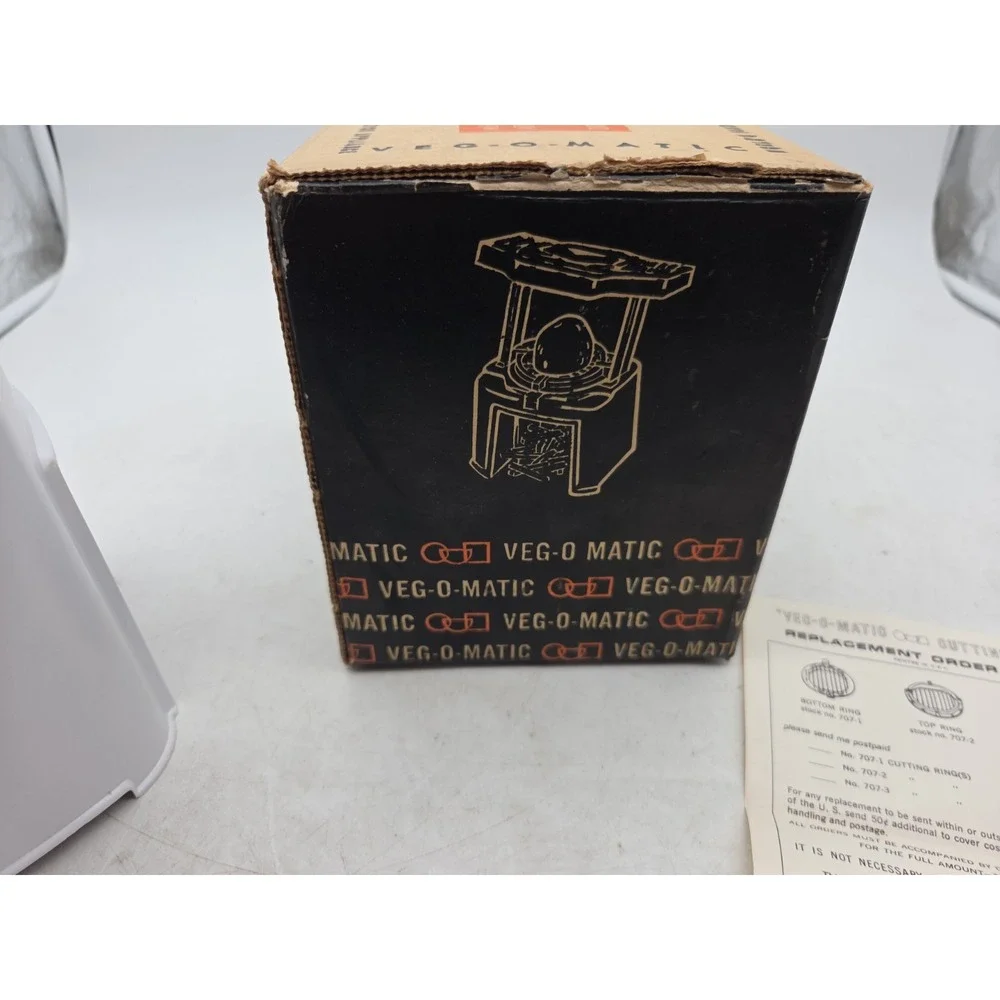 Vintage 1963 VEG-O-MATIC Food Preparer Slice Dice With Box Instructions